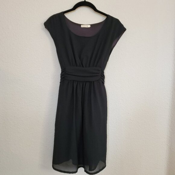Pins & Needles Urban Outfitters Black Crepe Mini Chiffon Mini Dress Small SALE - Picture 7 of 9
